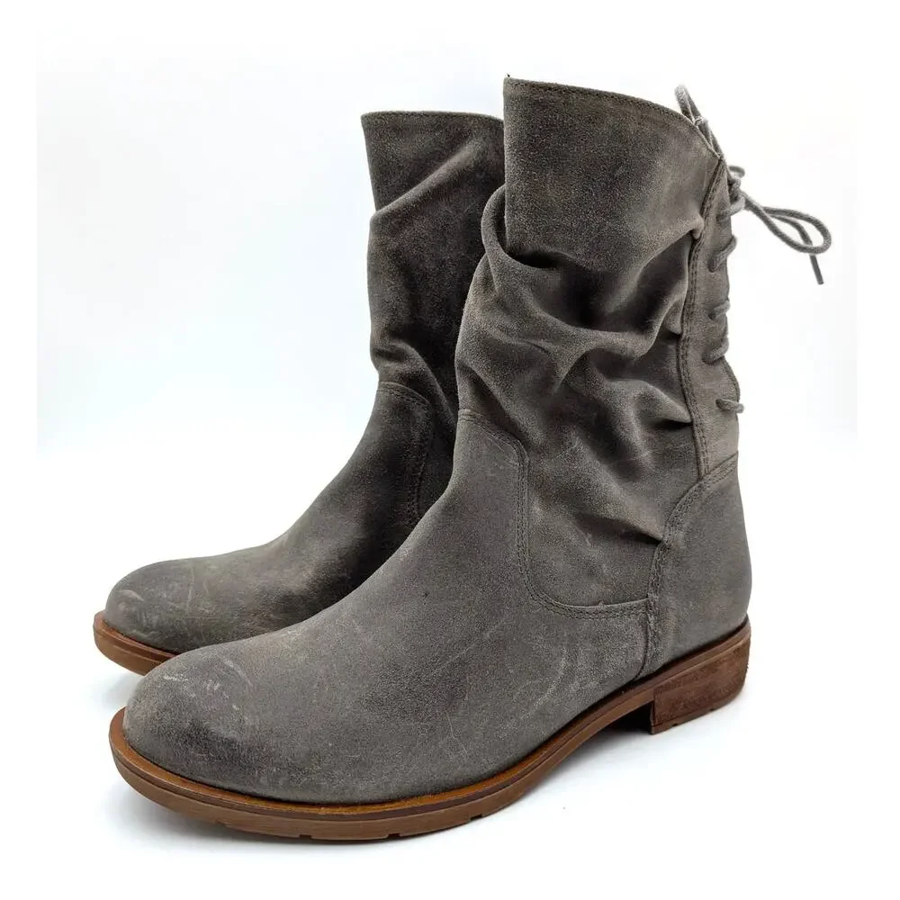Sofft Sharnell Low Waterproof Boots Back Zip Women's Dark Taupe Size US10M EU41